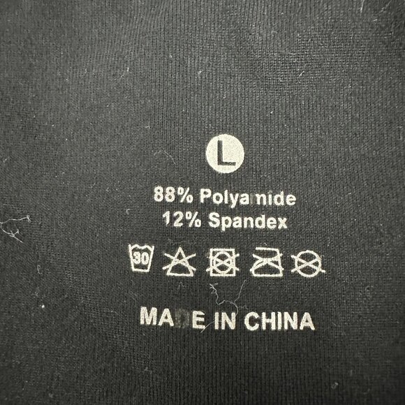 High Waisted Black Womens Leggings With Pockets Stretchy Breathable Size L - Picture 4 of 4